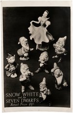 SNOW WHITE AND THE SEVEN DWARFS WADE FIGURINE SET & PROMOTIONAL PHOTO CARD.