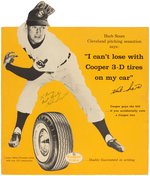 HERB SCORE SIGNED 1950s COOPER TIRES ADVERTISING STANDEE.