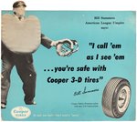 BILL SUMMERS 1950s COOPER TIRES ADVERTISING STANDEE.