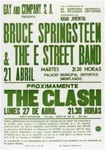 BRUCE SPRINGSTEEN & THE CLASH 1981 SPANISH CONCERT POSTER.