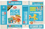 POST SUGAR SPARKLED RICE KRINKLES FILE COPY CEREAL BOX FLAT WITH "SO-HI ACROBAT" PREMIUM OFFER.