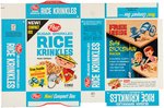 POST RICE KRINKLES FILE COPY CEREAL BOX FLAT WITH "SO-HI RICKSHAW RACER" PREMIUM OFFER.