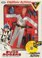 CAPTAIN ACTION - BUCK ROGERS UNIFORM & EQUIPMENT BOXED SET W/RING.