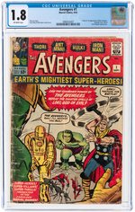 AVENGERS #1 SEPTEMBER 1963 CGC 1.8 GOOD- (FIRST AVENGERS).