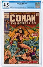 CONAN THE BARBARIAN #1 OCTOBER 1970 CGC 4.5 VG+ (FIRST CONAN).