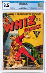 WHIZ COMICS #25 DECEMBER 1941 CGC 3.5 VG- (FIRST CAPTAIN MARVEL JR.).