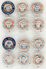 1924 CHICAGO EVENING AMERICAN CUBS & WHITE SOX RARE COMPLETE SET OF 12 BUTTONS WITH FIVE HOF'ERS.