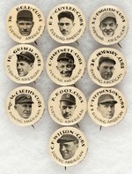 1930 CHICAGO EVENING AMERICAN CHICAGO CUBS COMPLETE SET OF 10 BUTTONS WITH FIVE HOF'ERS.