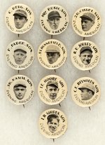 1930 CHICAGO EVENING AMERICAN WHITE SOX COMPLETE SET OF TEN BUTTONS WITH URBAN "RED" FABER (HOF).