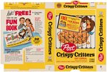 POST CRISPY CRITTERS CANADIAN FILE COPY CEREAL BOX FLAT WITH LINUS THE LION FUN BOOK OFFER & PREMIUM.