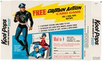 RARE CAPTAIN ACTION "KOOL POPS" BOX AND MAIL-AWAY CARD GAME SET.