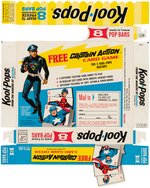 RARE CAPTAIN ACTION "KOOL POPS" BOX AND MAIL-AWAY CARD GAME SET.