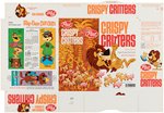 POST CRISPY CRITTERS FILE COPY CEREAL BOX FLAT FROM FUN 'N GAMES SERIES.