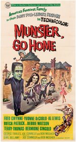 THE MUNSTERS - MUNSTER, GO HOME LINEN-MOUNTED THREE SHEET MOVIE POSTER.