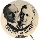 "COOLIDGE AND DAWES" HIGH CONTRAST REAL PHOTO JUGATE BUTTON HAKE #23.