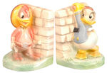 DONALD DUCK AND PANCHITO PLASTER BOOKENDS.