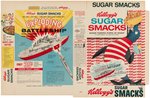 KELLOGG'S SUGAR SMACKS FILE COPY CEREAL BOX FLAT WITH EXPLODING BATTLESHIP OFFER.