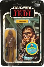 PALITOY STAR WARS: RETURN OF THE JEDI - CHEWBACCA 48 BACK CARDED ACTION FIGURE SIGNED BY PETER MAYHEW.