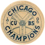 1906 "CHICAGO CUBS CHAMPIONS" RARE BUTTON PREDICTING WORLD SERIES VICTORY (ONE OF TWO KNOWN).