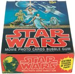 STAR WARS 1977 TOPPS FIRST SERIES GUM CARD SET PLUS DISPLAY BOX AND WRAPPER.