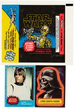 STAR WARS 1977 TOPPS FIRST SERIES GUM CARD SET PLUS DISPLAY BOX AND WRAPPER.