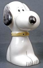 SNOOPY GLAZED POTTERY FIGURAL BANK.