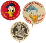 DONALD DUCK RARE BUTTON TRIO.