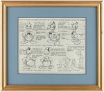 DONALD DUCK FRAMED ANIMATION MODEL SHEET.