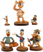 ANRI OF ITALY DONALD DUCK WOOD CARVING FIGURES LOT OF SIX.