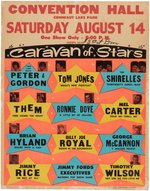 1965 CARAVAN OF STARS CONCERT POSTER WITH THEM & TOM JONES.