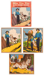 "RIN TIN TIN THREE TV PICTURE PUZZLES" IN BOX.