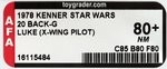 STAR WARS - LUKE SKYWALKER (X-WING PILOT) 20 BACK-G AFA 80+ NM.