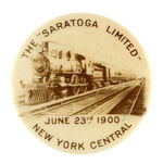 REAL PHOTO BUTTON OF FAMOUS 1900 PASSENGER TRAIN.