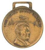 RARE "LINDBERGH ESSAY CONTEST/AWARDED BY THE YOUNGSTOWN TELEGRAM 1928" BRASS FOB.