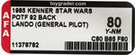 STAR WARS: THE POWER OF THE FORCE - LANDO CALRISSIAN (GENERAL PILOT) 92 BACK AFA 80 Y-NM.