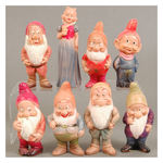 SNOW WHITE AND THE SEVEN DWARFS AUTHORIZED CELLULOID FIGURE SET.