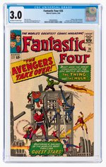 FANTASTIC FOUR #26 MAY 1964 CGC 3.0 GOOD/VG (THING VS. INCREDIBLE HULK).