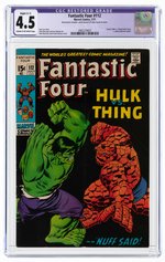 FANTASTIC FOUR #112 JULY 1971 CGC RESTORED 4.5 SLIGHT (C-1) VG+ (THING VS. INCREDIBLE HULK).