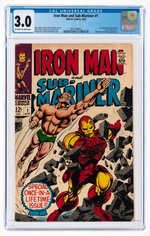 IRON MAN AND SUB-MARINER #1 APRIL 1968 CGC 3.0 GOOD/VG.