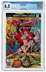 RED SONJA #1 JANUARY 1977 CGC 6.5 FINE+.