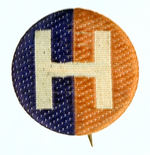 HOOVER FABRIC INITIAL BUTTON.