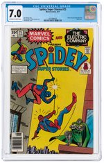 SPIDEY SUPER STORIES #25 AUGUST 1977 CGC 7.0 FINE/VF (FIRST WEB-MAN).