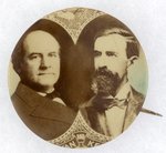 BRYAN & KERN 1908 HAND TINTED REAL PHOTO JUGATE BUTTON.