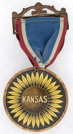 "KANSAS FOR BRYAN DENVER JULY 7, 1908" CELLO. MEDALLION.