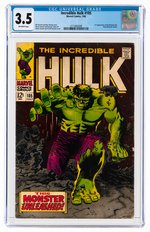 INCREDIBLE HULK #105 JULY 1968 CGC 3.5 VG- (FIRST MISSING LINK).