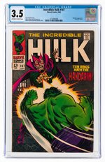 INCREDIBLE HULK #107 SEPTEMBER 1968 CGC 3.5 VG-.