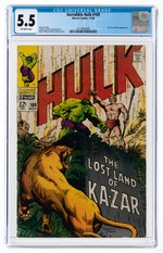 INCREDIBLE HULK #109 NOVEMBER 1968 CGC 5.5 FINE-.