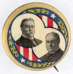 TAFT & SHERMAN SCARCE 1908 JUGATE BUTTON.