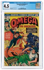 OMEGA THE UNKNOWN #1 MARCH 1976 CGC 4.5 VG+.