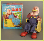 "BATTERY OPERATED SMOKING GRANDPA."